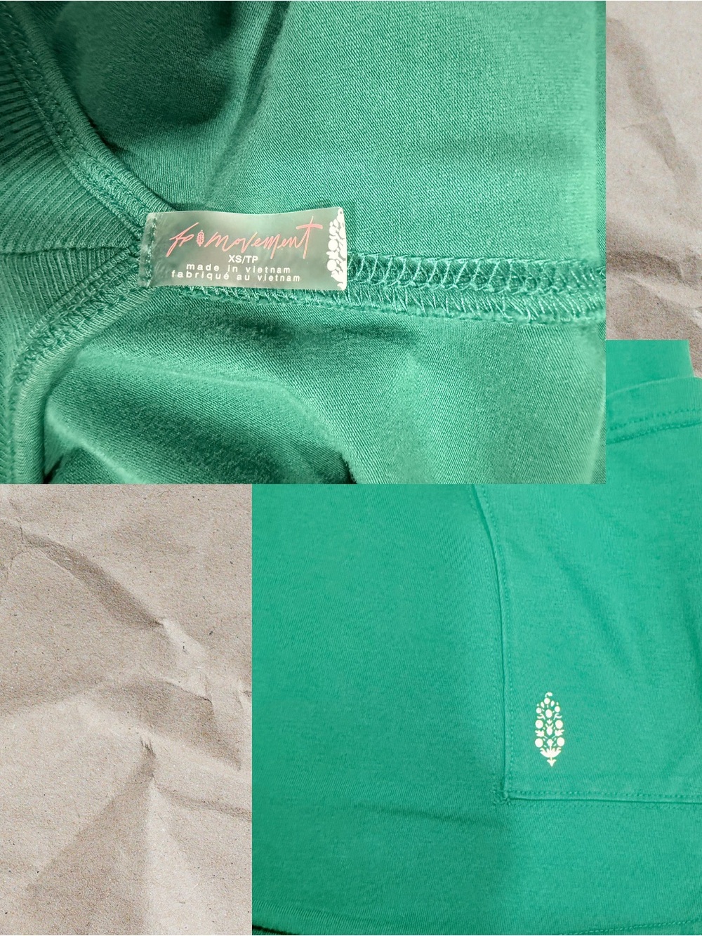 FP Movement Free People Hot Shot Tee Romper Green XS Oversized One Piece - Picture 3 of 4